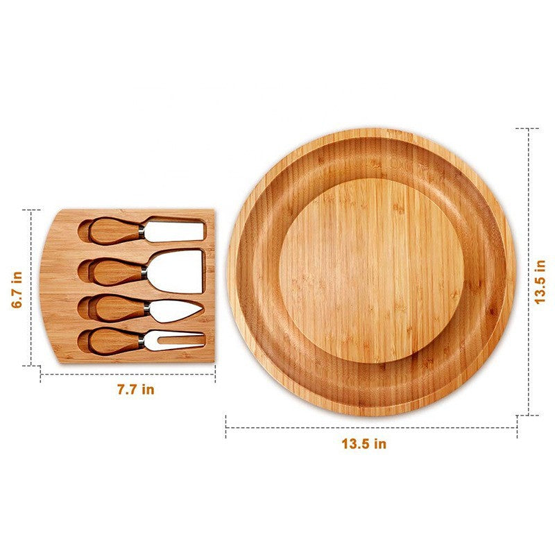 Bamboo Cheese Plate & Knife Set