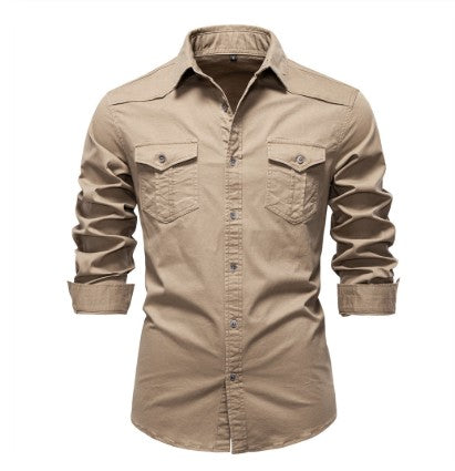 Men's Long-sleeved Denim Shirt
