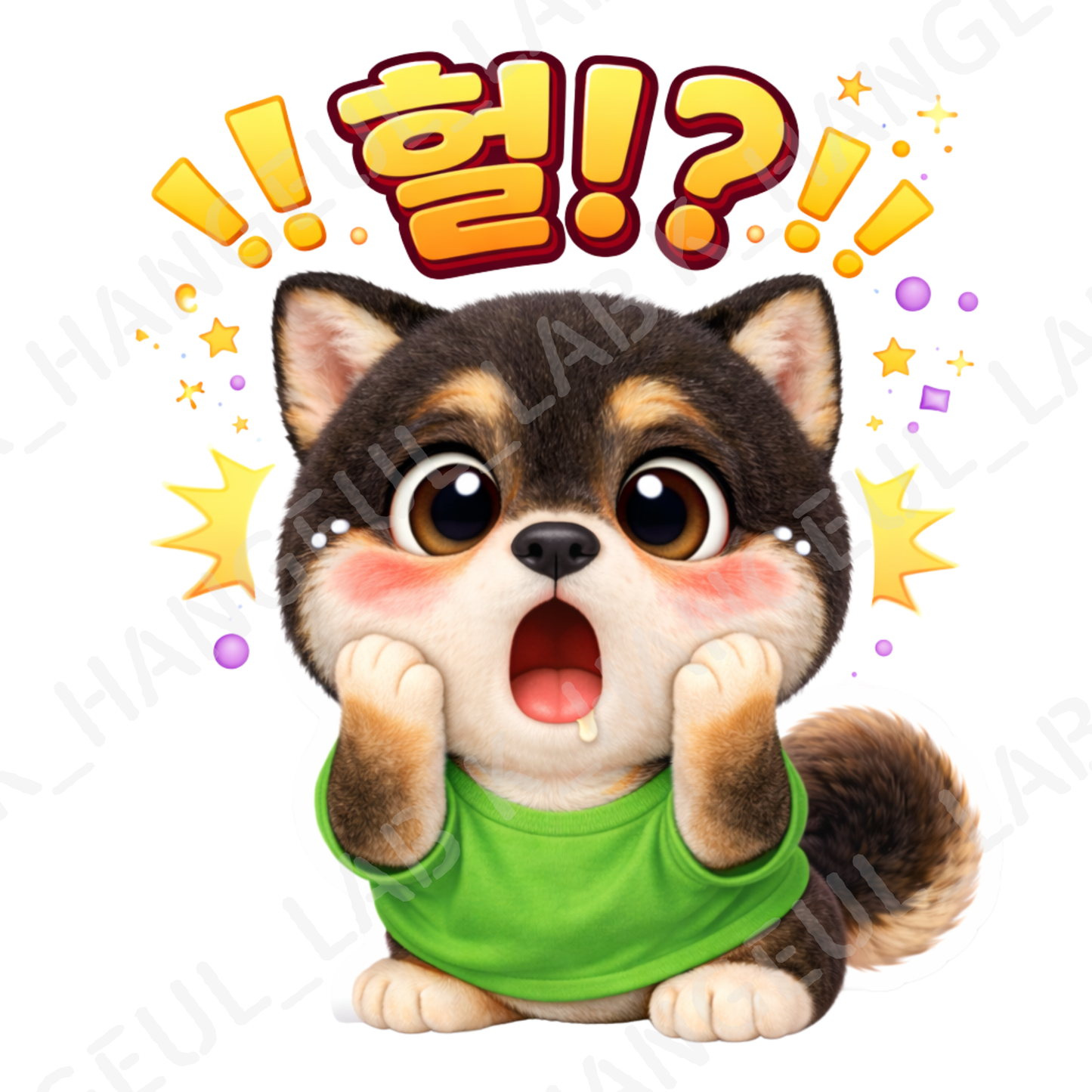 Korean style cute animal Sticker pack, 23pcs digital sticker (PNG)