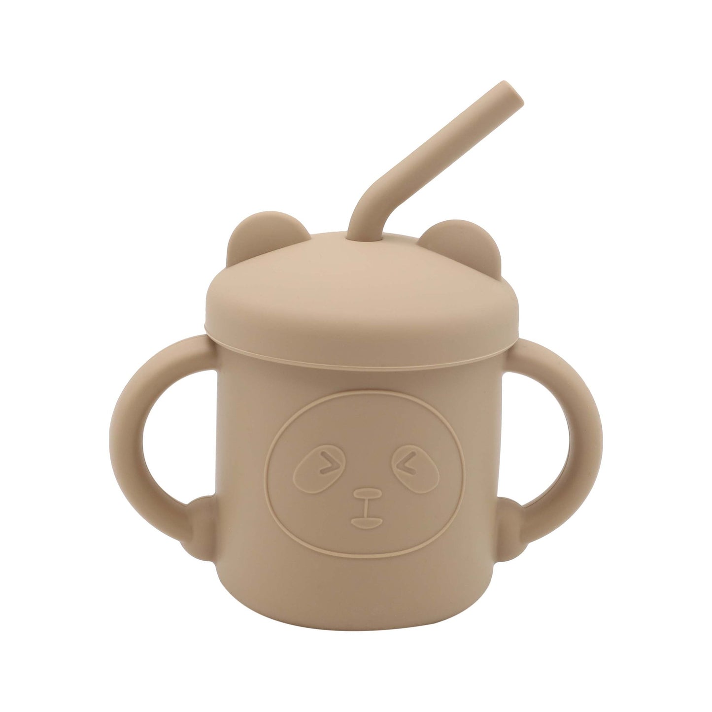 Children's Silicone Panda Cup With Straw Drinking Water