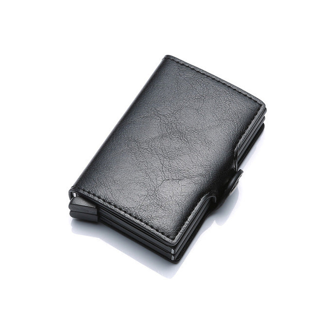 Metal Leather Card Holder Pocket Commercial Bank Credit Card