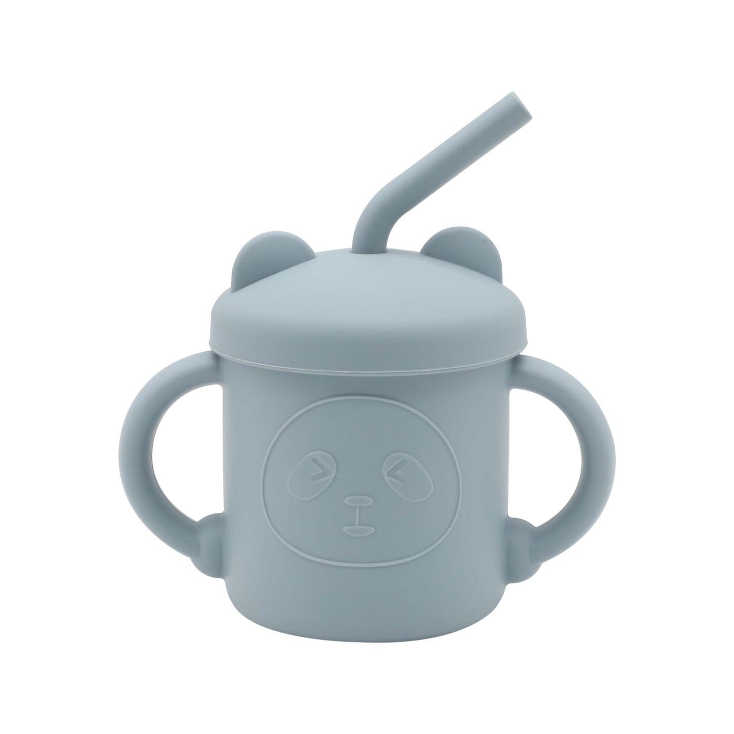 Children's Silicone Panda Cup With Straw Drinking Water