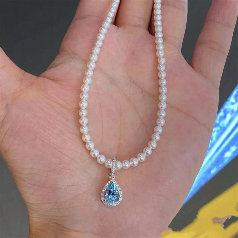 Pearl Moissanite Necklace Clavicle Chain Affordable Luxury Fashion Female Pendant