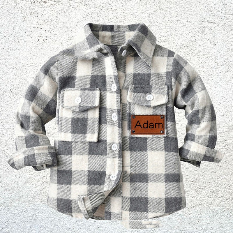 Children's Patchwork Flannel Checkered Shirt