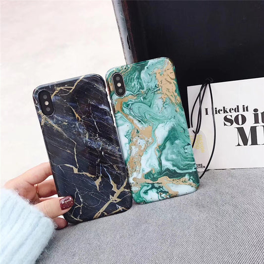 Golden Green Marble Phone Case Custom Logo