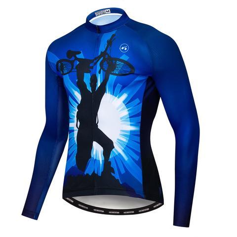 Customizable Men's Long Sleeve Cycling Jerseys With Fleece