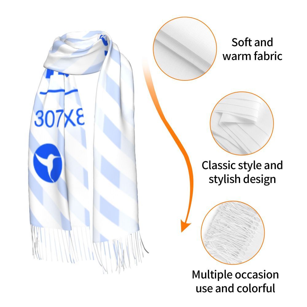 Vertical Faux Cashmere Warm Fringe Scarf