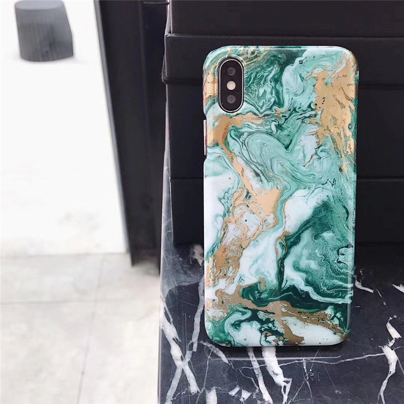 Golden Green Marble Phone Case Custom Logo