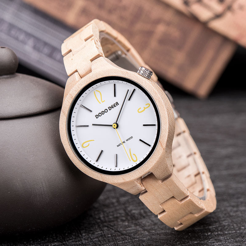 Wooden Luminous Quartz Watch