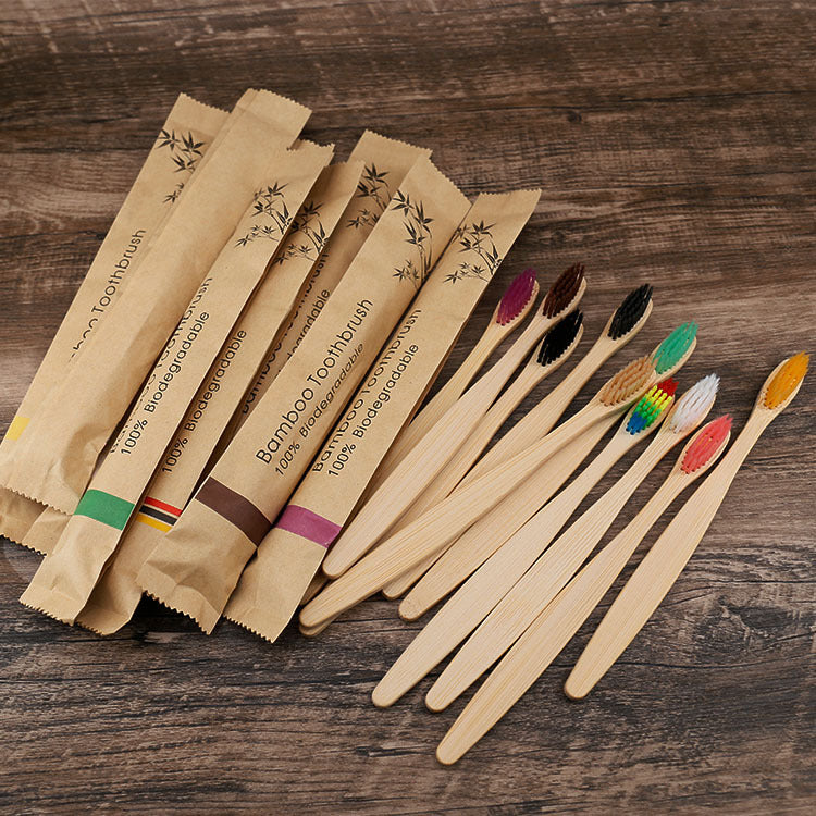 Natural Bamboo Toothbrush (10pcs set)