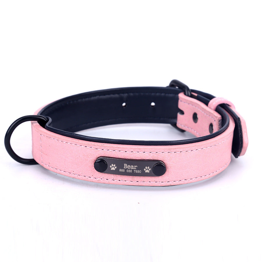 Dog Collar Lettering And Anti Loss Nameplate Custom Dog Brand Sleeve Neck Id Anti-Wear Dog Cat General Traction Rope Suit