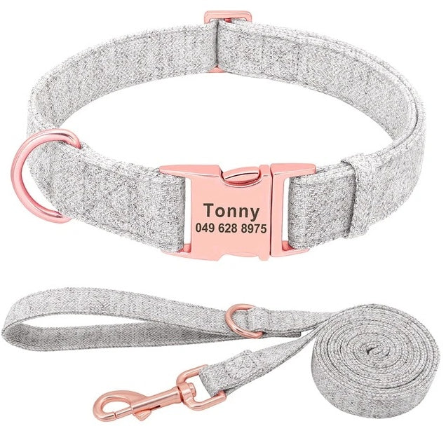 Pet Dog Collar Engraving Anti-Lost Collar Golden Retriever Medium And Large Dog Teddy Small Dog Collar Leash