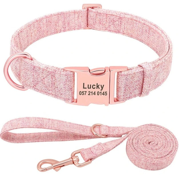 Pet Dog Collar Engraving Anti-Lost Collar Golden Retriever Medium And Large Dog Teddy Small Dog Collar Leash