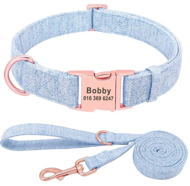 Pet Dog Collar Engraving Anti-Lost Collar Golden Retriever Medium And Large Dog Teddy Small Dog Collar Leash