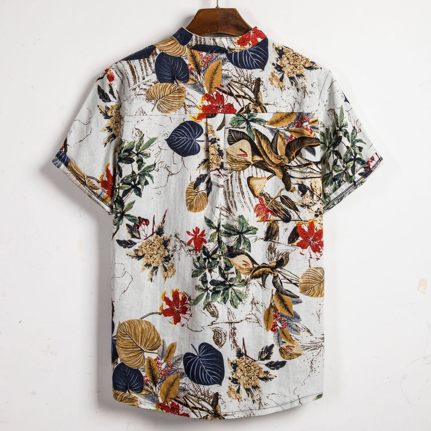 Slim Contrast Color Printing Shirt