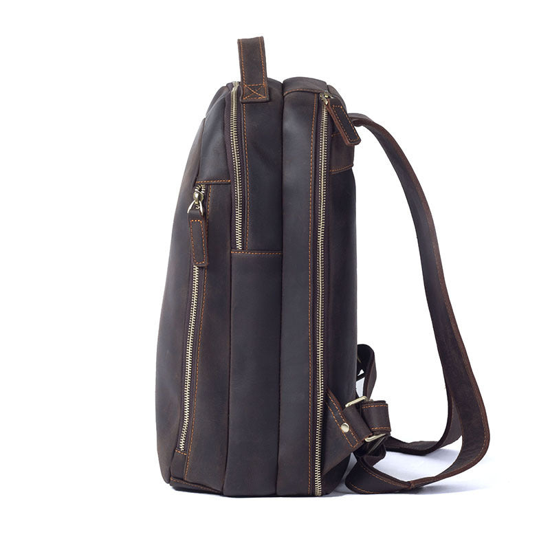 New Vintage Backpack First Layer Cowhide Simple Fashion