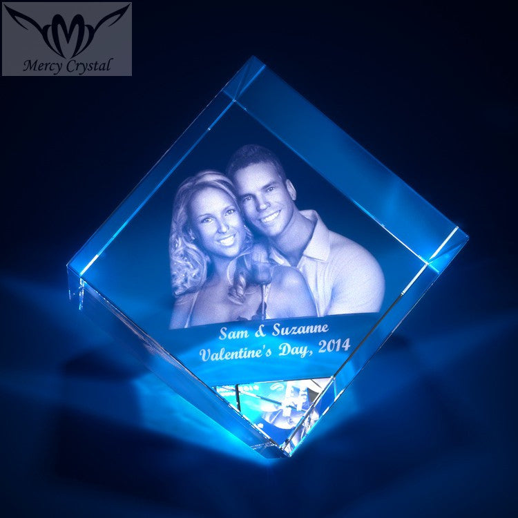 crystal  photo custom  laser engraving crystal sphere