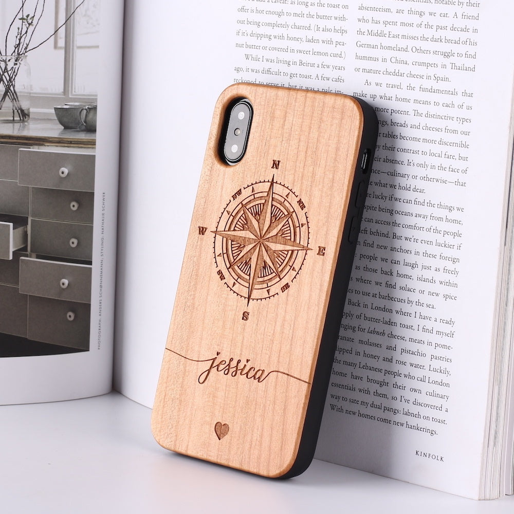 Compatible with Apple , Wooden mobile phone case