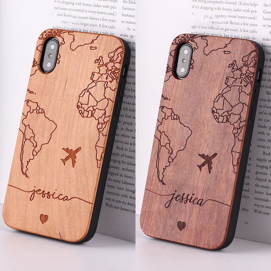 Compatible with Apple , Wooden mobile phone case