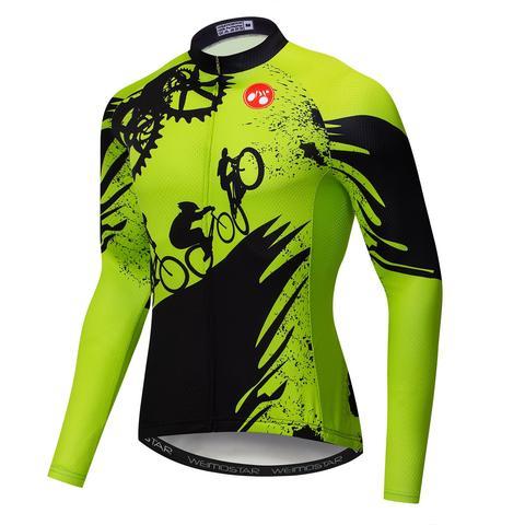 Customizable Men's Long Sleeve Cycling Jerseys With Fleece