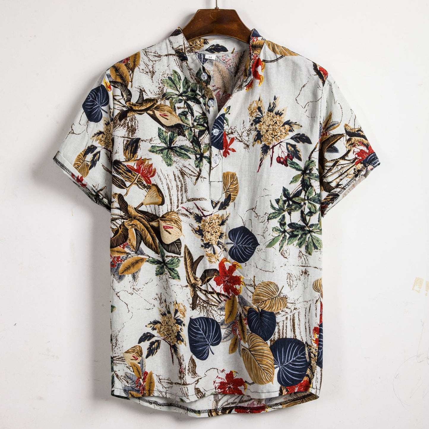 Slim Contrast Color Printing Shirt