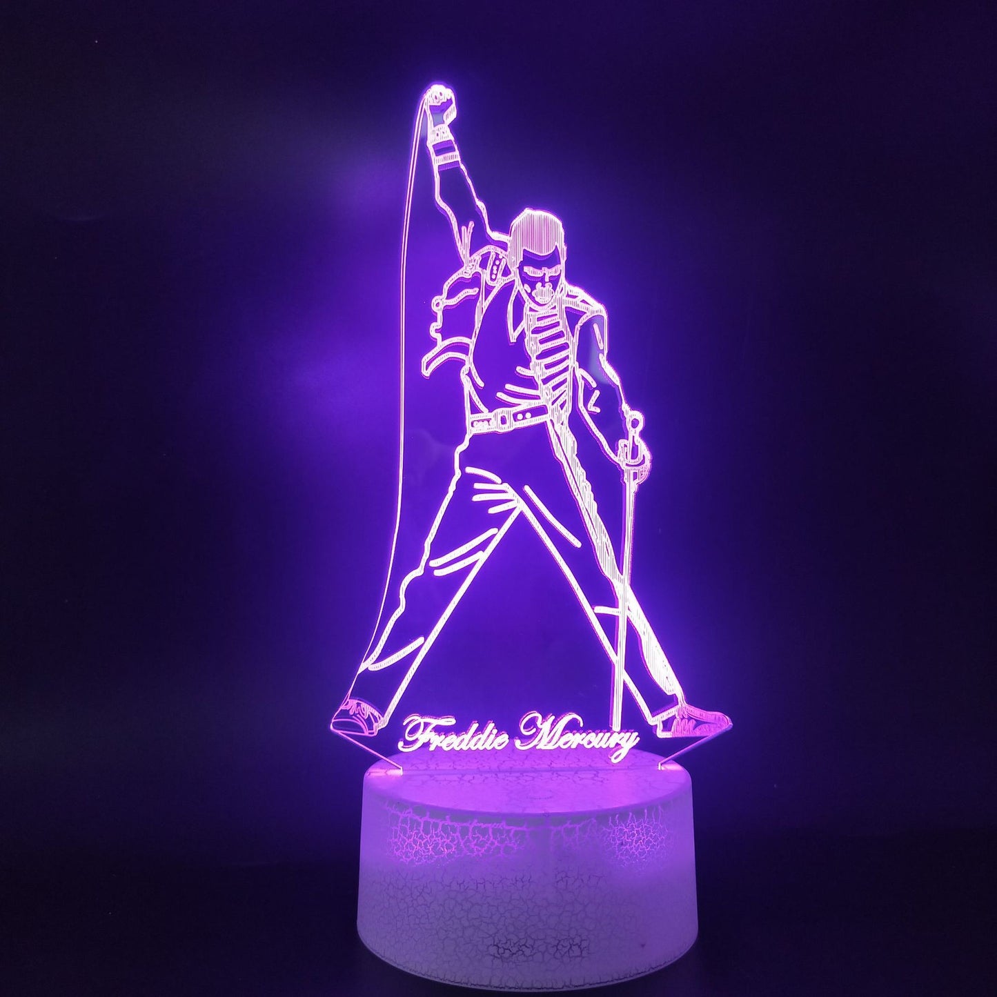 Customized LED 3D Bright Base Remote Touch Lamp 7 Colors Light with Flashing Effect