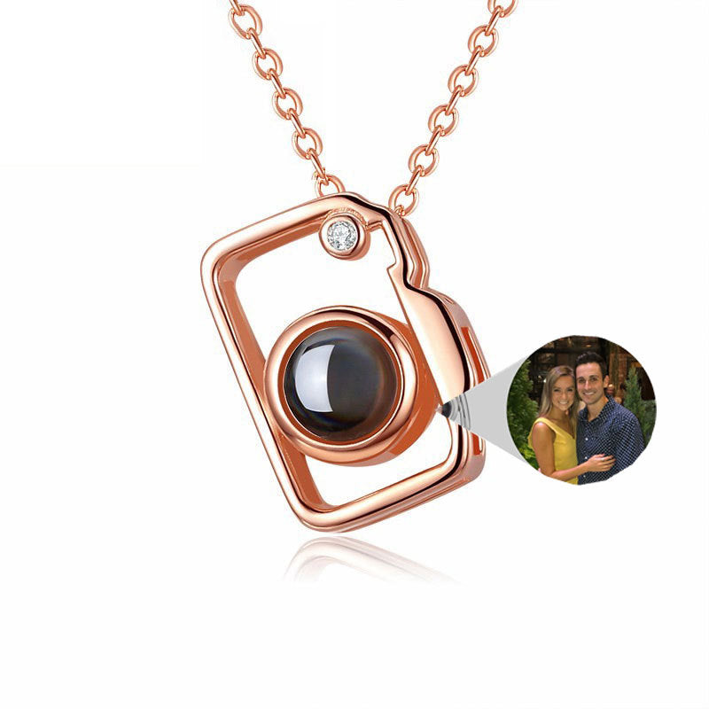 Camera Shaped Customized Photo Projection Necklace