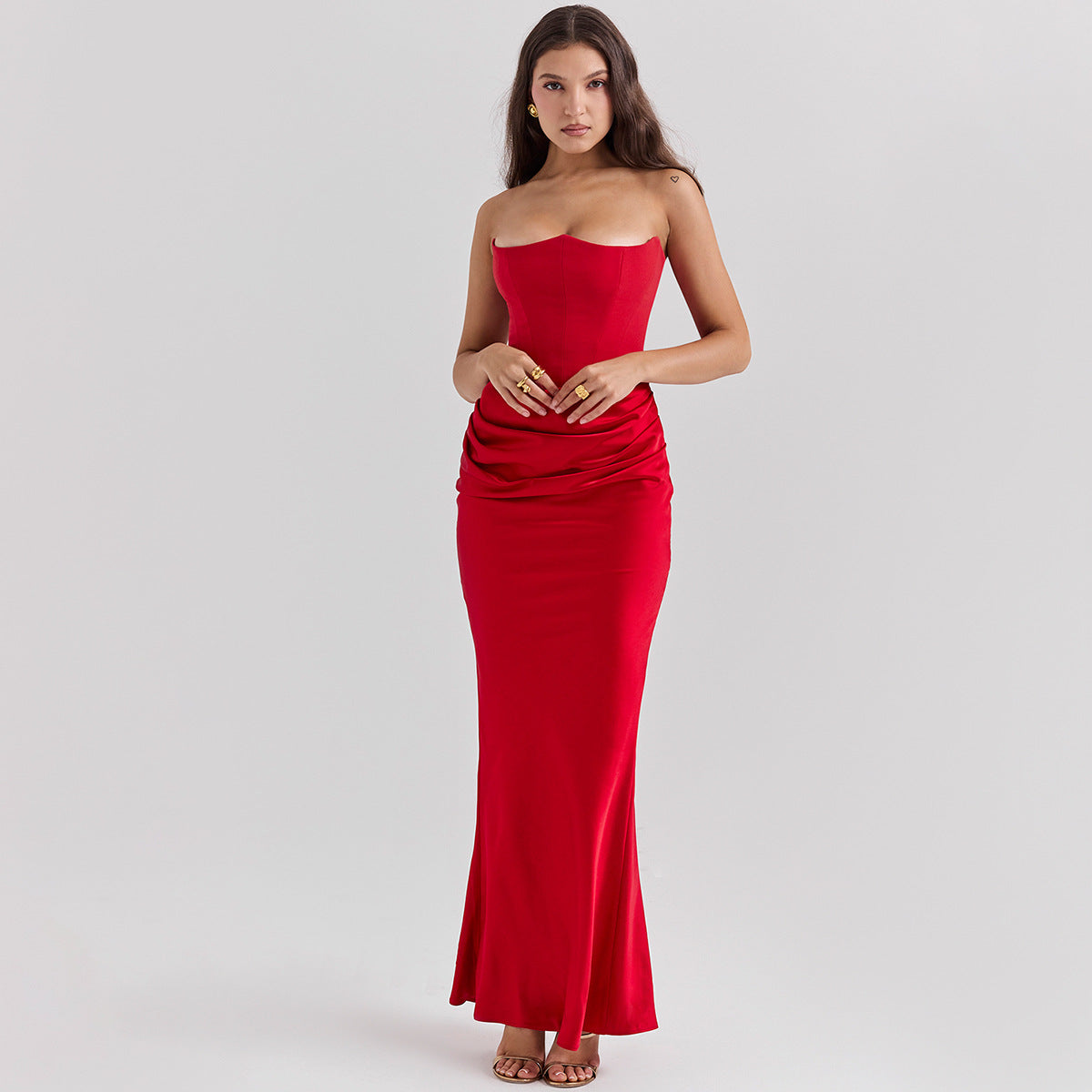 Slim Tube Top Long Dress For Women
