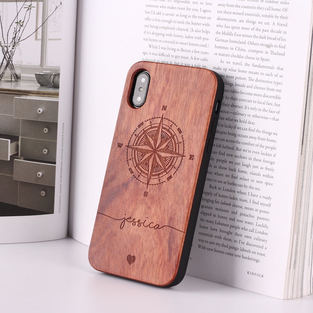 Compatible with Apple , Wooden mobile phone case