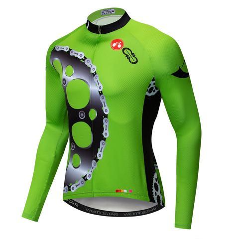 Customizable Men's Long Sleeve Cycling Jerseys With Fleece