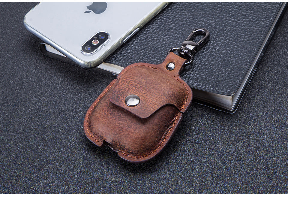 Compatible with Apple, Compatible with Apple , Apple AirPods Covers Leather Keychain Portable Headset