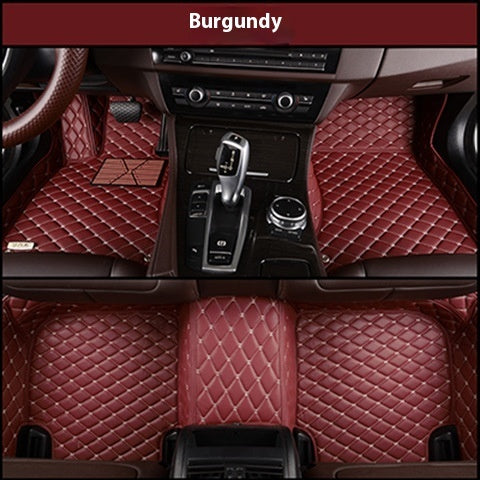 Fully Surrounded Car Leather Floor Mat Pad All Weather Protection