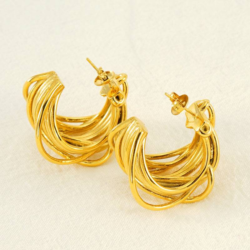 Gold Earrings Simple Fashion Design