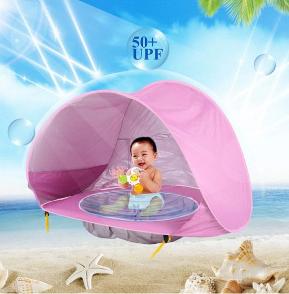 Baby Beach Tent Kids Outdoor Camping Easy Fold Up Waterproof  Up Sun Awning Tent UV-protecting