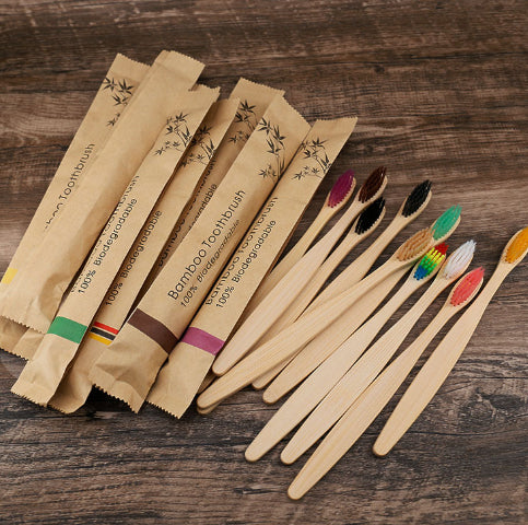 Natural Bamboo Toothbrush (10pcs set)