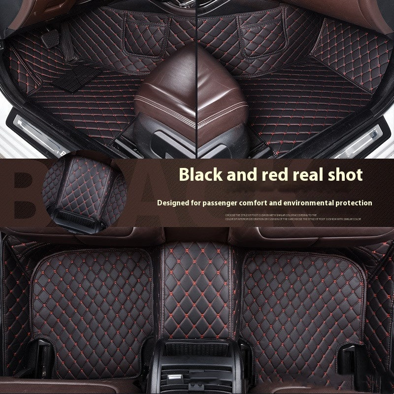 Fully Surrounded Car Leather Floor Mat Pad All Weather Protection