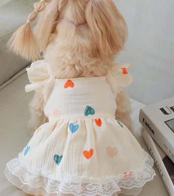Love Heart Flying Sleeve Dress