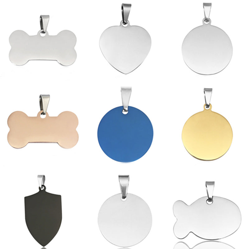 Stainless Steel Dog Tag Necklace Titanium Steel Pet Identity Tag Listing