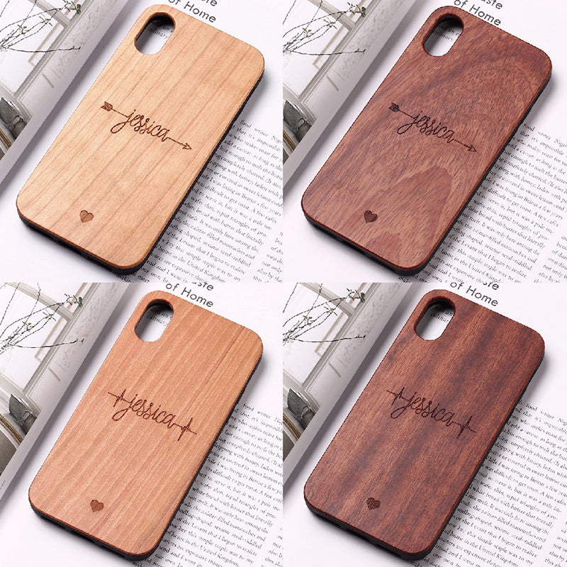 Compatible with Apple , Mobile phone case made of solid wood