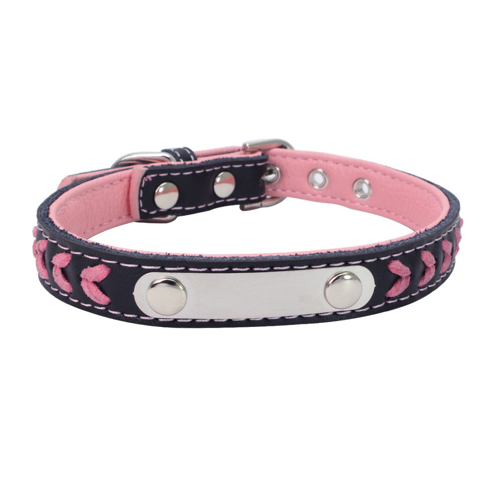 Stainless Steel Iron Dog Collar with Laser Lettering