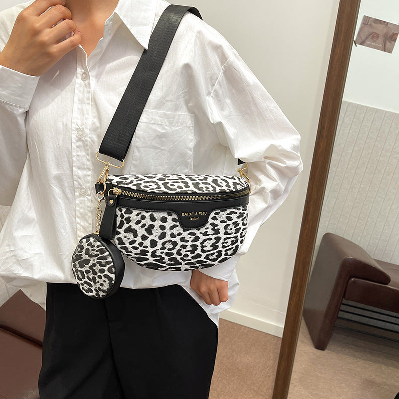 Women's Simple Fashion All-match Leopard Print Printed Shoulder Bag