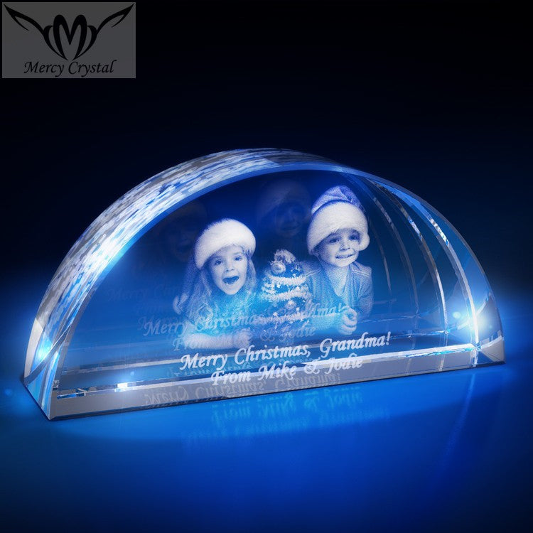 crystal  photo custom  laser engraving crystal sphere