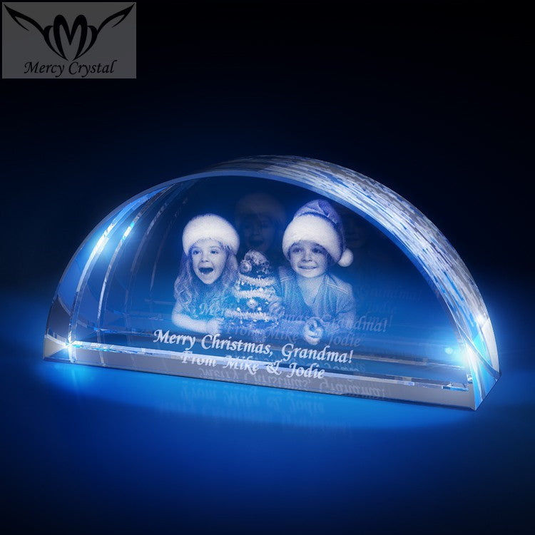 crystal  photo custom  laser engraving crystal sphere