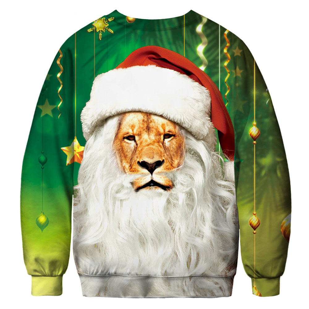 Digital Printed Personalized Santa Claus Round Neck Hoodie