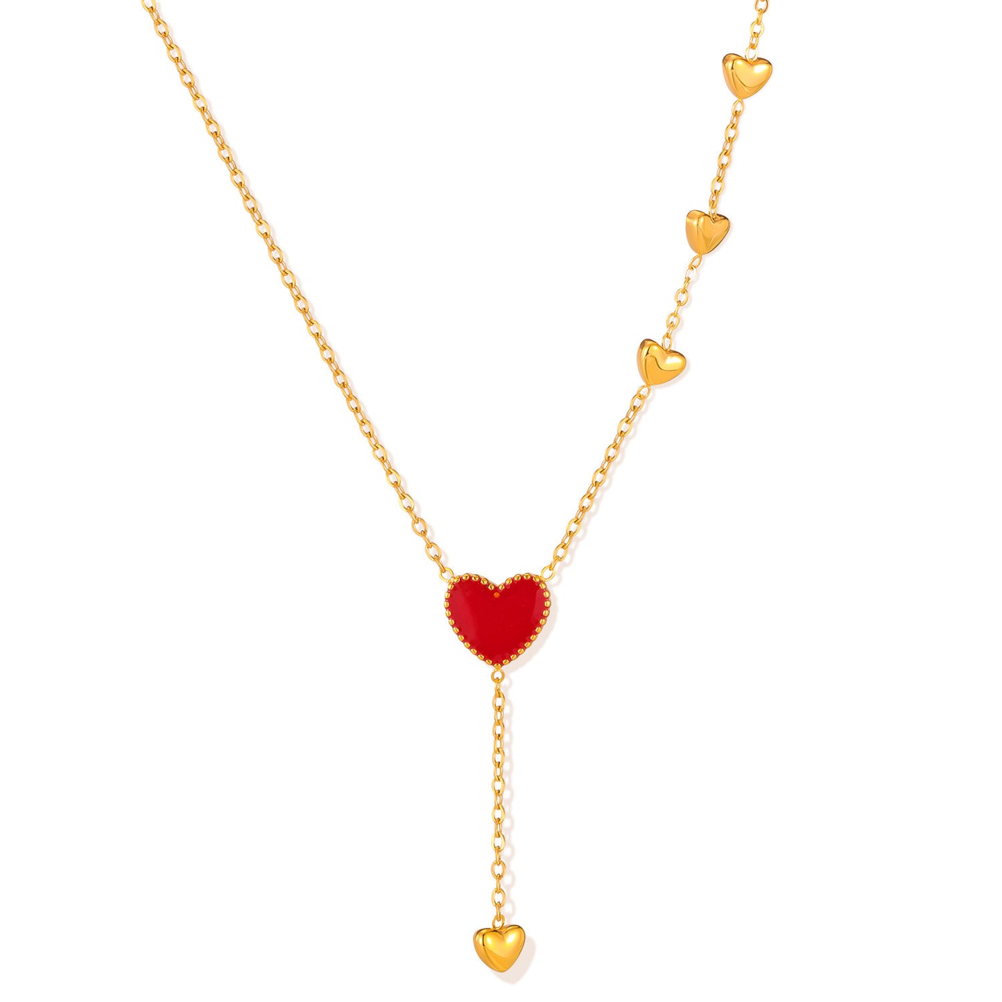 Necklace Female Niche Design Red Dripping Heart