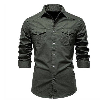 Men's Long-sleeved Denim Shirt