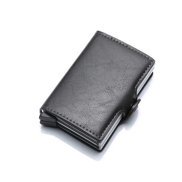 Metal Leather Card Holder Pocket Commercial Bank Credit Card