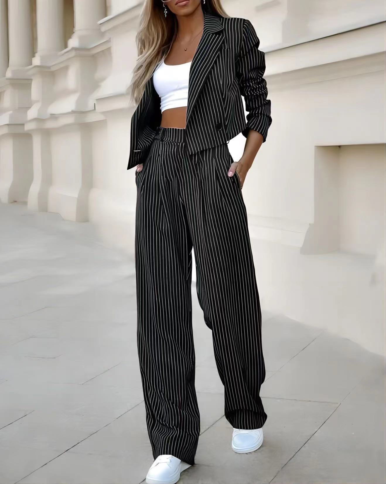 Women's Spring Fashion Striped Suits