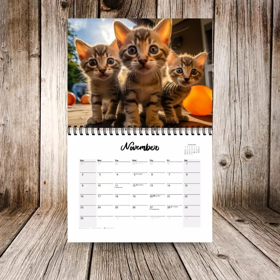 Spiral Calendar Cute Cat