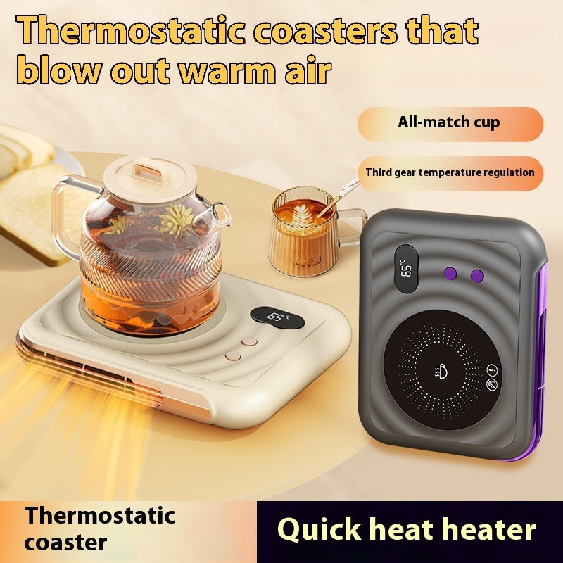 Two-in-one Home Warm Air Blower Desk Thermal Cup Pad